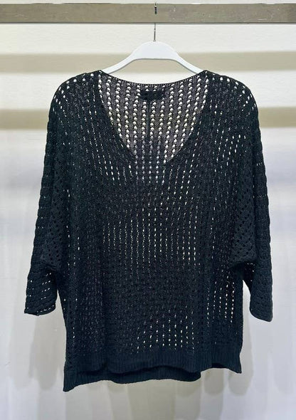 Ridge Rib Knit 3/4 Sleeve Top