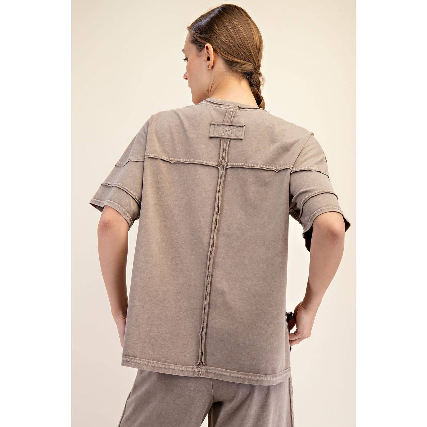 Rae Mode Mineral Washed Short Sleeve Top T Shirt T9984
