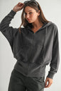 Fleece Hoodie Jacket with Tapered Sleeves