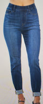 High Waist Pull On Double Cuff Slim Jeggings Judy Blue Jeans