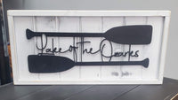 Lake of the Ozarks Oar Paddle Cutout Planked Sign