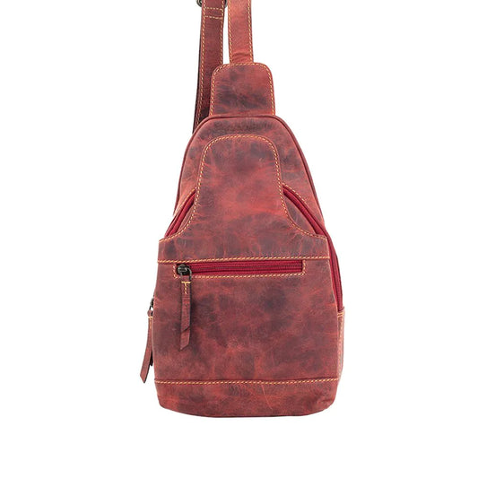 Western Fork Sling Bag in Red Russet Myra
