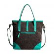 Pecos Pointe Canvas & Hairon Bag in Turquoise purse Myra
