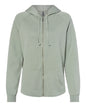 Lightweight California Wave Wash Hooded Zip Up Fleece Sweatshirt