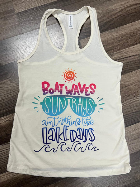 Tank top off white-Boat waves