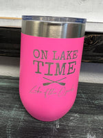 12 Oz On Lake Time Tumbler - Wine Glass