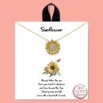 Sunflower Short Metal Necklace Pendant