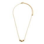 Gold Tone Chain Link Necklace Featuring Triangular Semi-Precious Stones