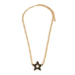 Jet Petite Chain Link Necklace With Enamel Star Pendant