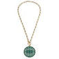 Green Chain Link Necklace With Pendant