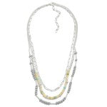 Layered Chain Link Necklace Featuring Glass Beads