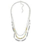 Layered Chain Link Necklace Featuring Glass Beads