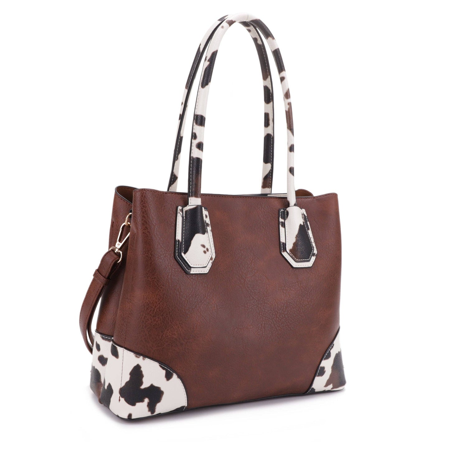 DJ1526C Rebecca Cow Trim Top Handle Handbag