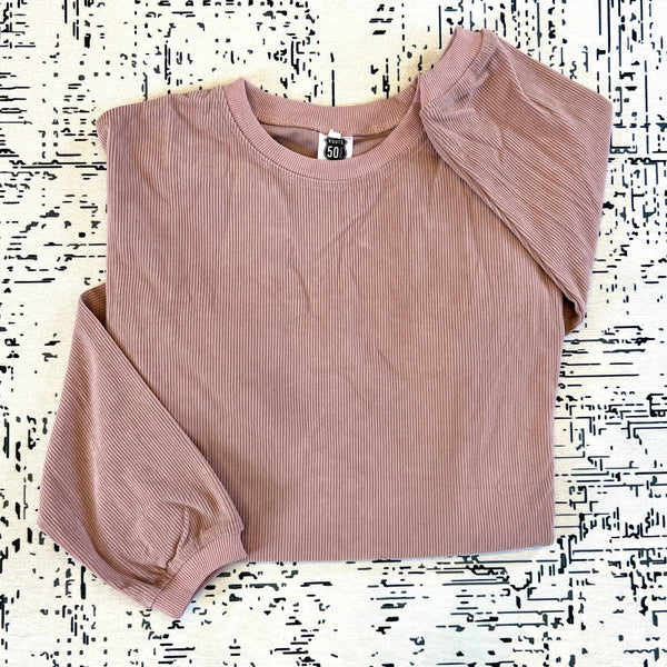 SALE: Rose Pink | Unisex Corded Crew | Sublimation Blank Top: Small