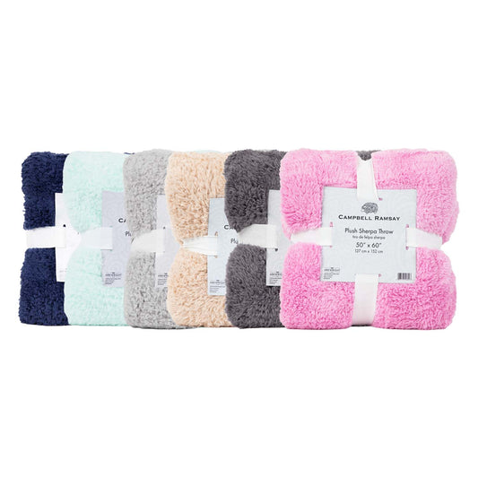 Plush Sherpa Throw Blankets, Soft, 50x60