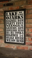 Lake of the Ozarks, Lake of the Ozarks Subway Art Sign, Lake Decor Sign, Lake Wall Decor