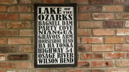 Lake of the Ozarks, Lake of the Ozarks Subway Art Sign, Lake Decor Sign, Lake Wall Decor