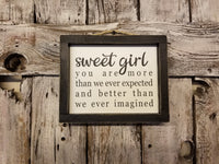 sweet girl Framed Sign, Nursery Decor Sign