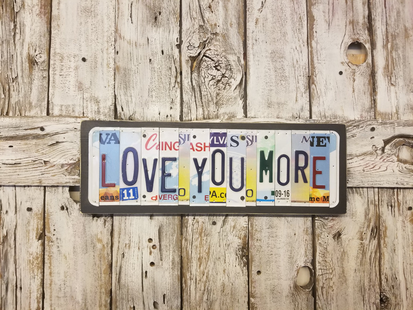 Love You More License Plate Sign, License Plate Decor