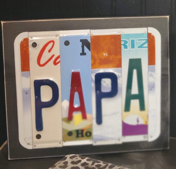 PAPA License Plate Sign