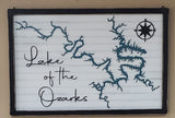 Framed Lake of the Ozarks map 24x36