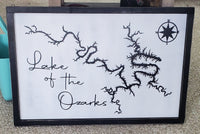 Engraved Framed Lake of the Ozarks map 24x36