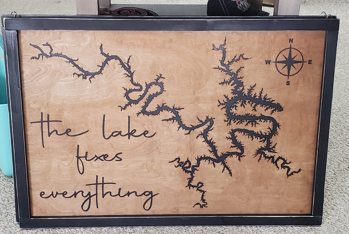 the lake fixes everything Engraved Framed Lake of the Ozarks 24x36