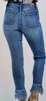 Judy Blue High Rise Relaxed Fit Frayed Hem Denim Jeans