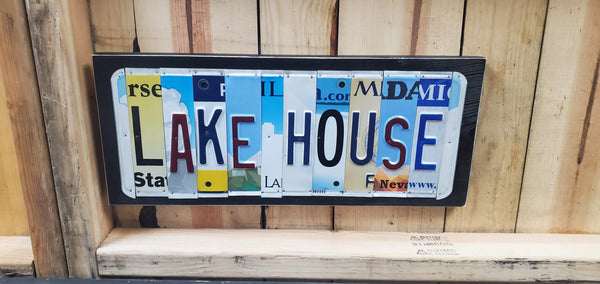 Lake House License Plate Sign