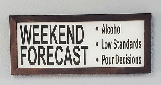 Weekend Forecast Framed Sign