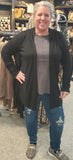 Black Staccato Open Front Cardigan