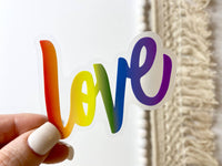 Love Rainbow Clear Sticker