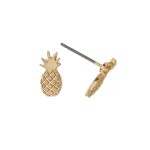 Metal pineapple stud earring.