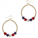 Beaded Drop Earrings Featuring Red, White, and Blue Star Accents