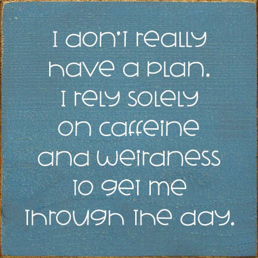 I Don't Really Have A Plan. I Rely Solely On Caffeine