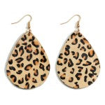 Teardrop Leather Animal Print Earring