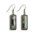 Silver Tone Turquoise Drop Earrings