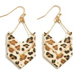 Copy of Teardrop Leather Animal Print Earring