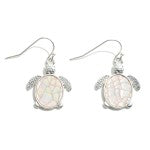 Violet Pearlescent Turtle Drop Earrings