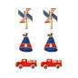 American Flag Pinwheel, Party Hat, and Truck Enamel Stud Earrings