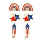 American Flag Rainbow, Stars, and Fireworks Enamel Stud Earrings