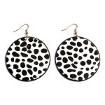 Leather Animal Print Statement Earrings