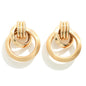 Gold Tone Drop Earring With Multiple Interlocking Hoops