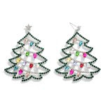 Rhinestone Christmas Tree Earrings