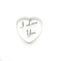 I Love You Frosted Glass Heart with Pouch
