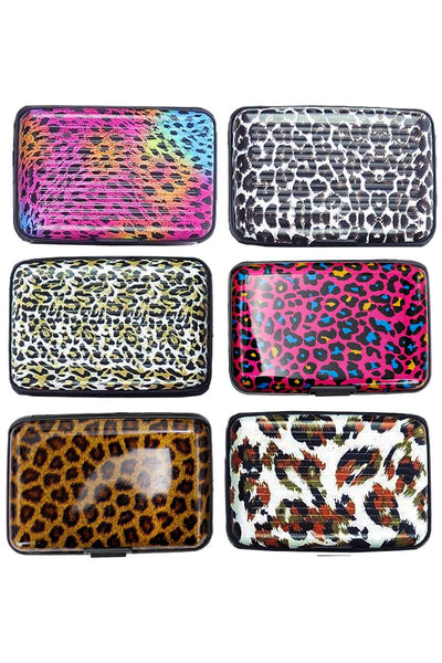 Exotic Leopard Print Glossed Card Safe Caddy Case