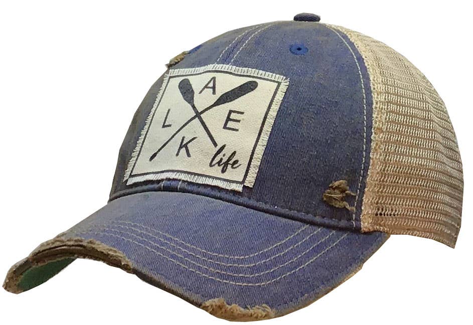 Lake Life Distressed Trucker Cap