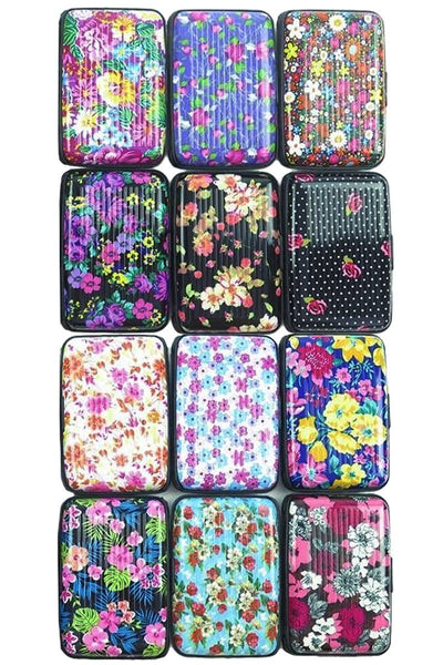 Floral Print Glossed Card Safe Caddy Case