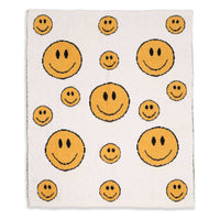 Happy Face Print Kids Luxury Soft Throw Blanket