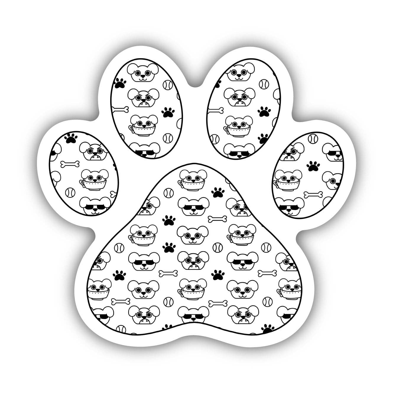 Dog Pattern Paw Print Sticker